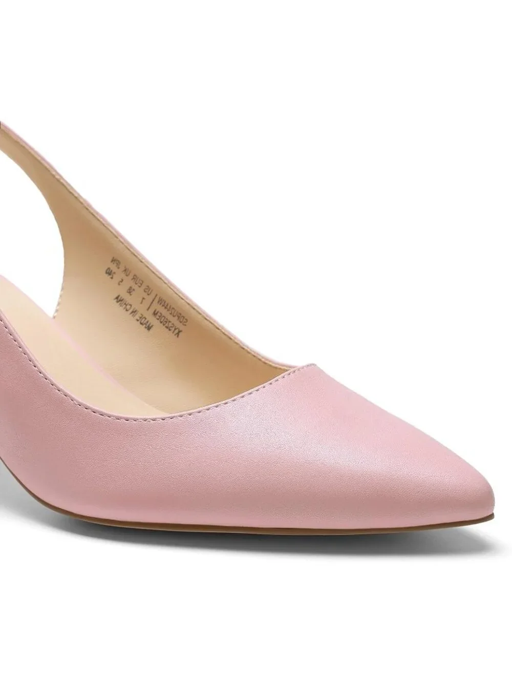 Dream Pairs Women's Pink Pu Pointed Toe Faux Leather Kitten Slingback Heels